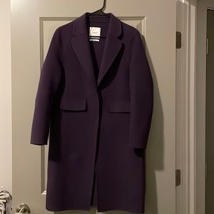 Mango Wool Blend Purple Coat Small S